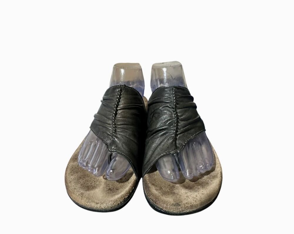 Taos Women's Sandals Black Size 8 Flip Flop Thong Boho Leather